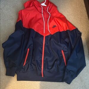 Nike Men's Two-Tone Red and Navy Windbreaker